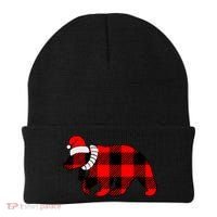 Plaid Polar Bear Christmas Holiday Beanie thumb 0