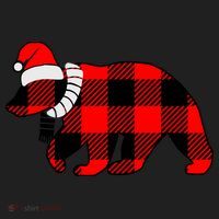 Plaid Polar Bear Christmas Holiday Beanie thumb 2