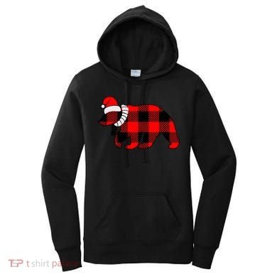 Plaid Polar Bear Christmas Holiday Women's Hoodie