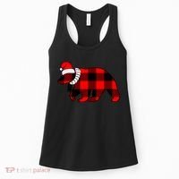 Plaid Polar Bear Christmas Holiday Women's Tank Top thumb 0