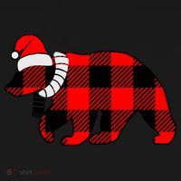 Plaid Polar Bear Christmas Holiday Toddler Hoodie thumb 2