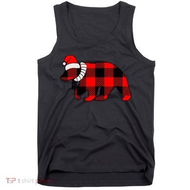 Plaid Polar Bear Christmas Holiday Tank Top