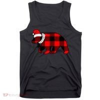 Plaid Polar Bear Christmas Holiday Tank Top thumb 0