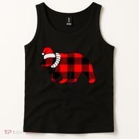 Plaid Polar Bear Christmas Holiday Tank Top thumb 2