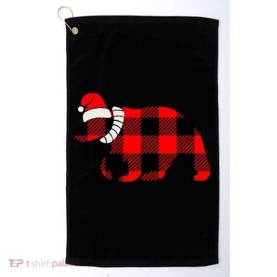 Plaid Polar Bear Christmas Holiday Golf Towel