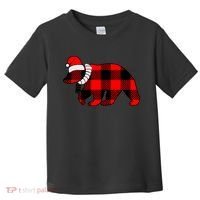 Plaid Polar Bear Christmas Holiday Toddler T-Shirt thumb 0