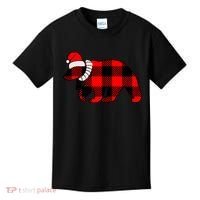 Plaid Polar Bear Christmas Holiday Kids T-Shirt thumb 0