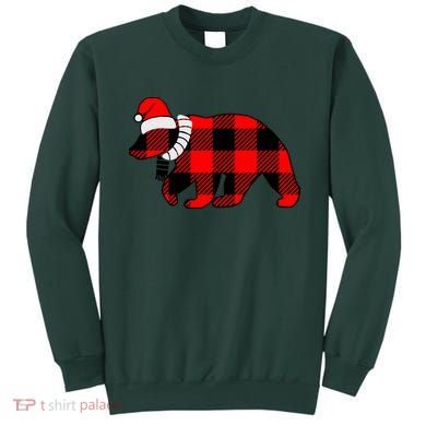 Plaid Polar Bear Christmas Holiday Sweatshirt
