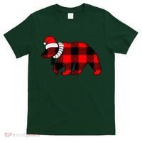 Plaid Polar Bear Christmas Holiday T-Shirt thumb 0