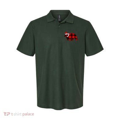 Plaid Polar Bear Christmas Holiday Polo