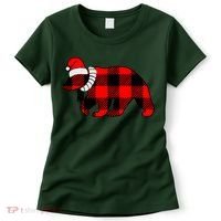 Plaid Polar Bear Christmas Holiday Women's T-Shirt thumb 0