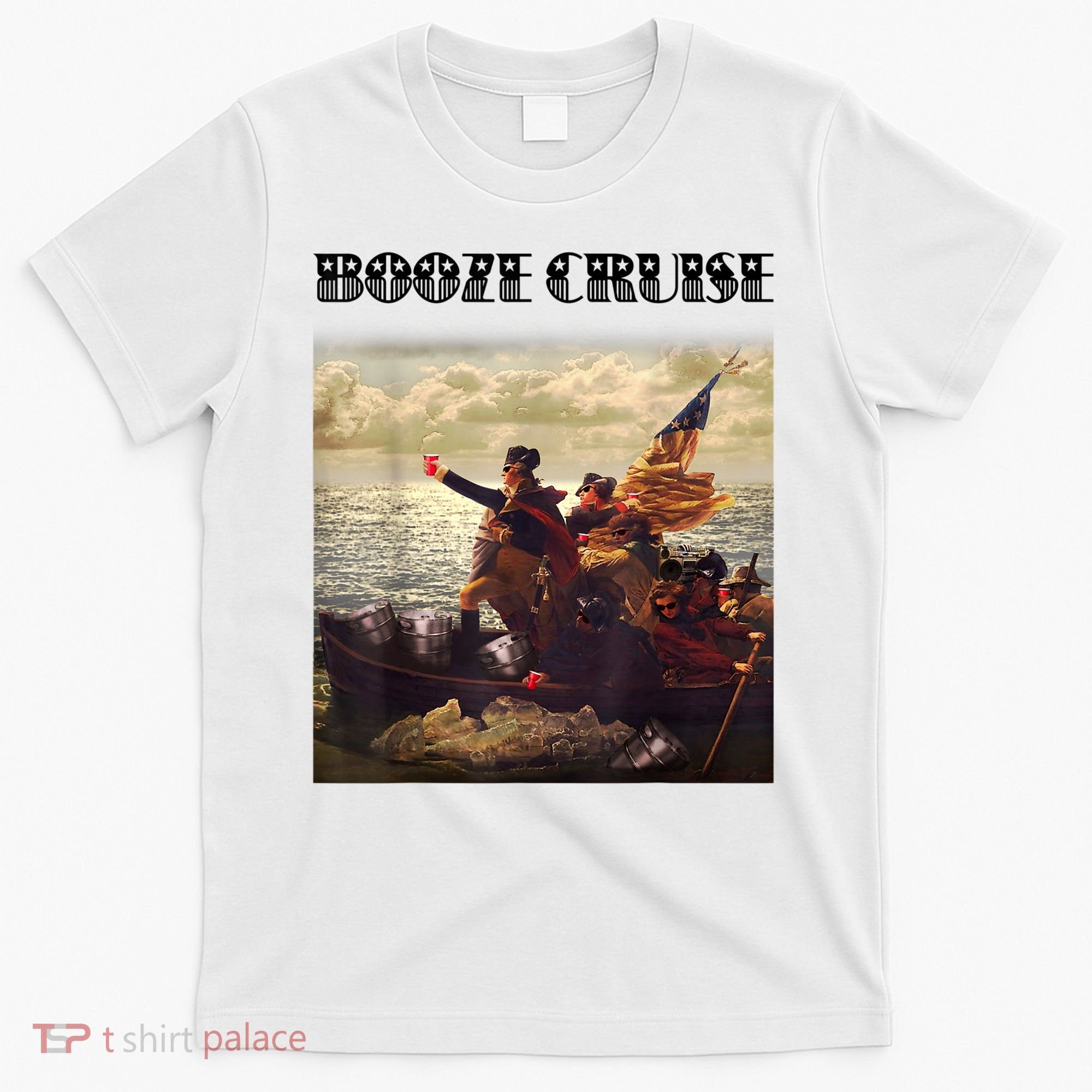 Political Party Booze Cruise Shades & Red Cups Funny T-Shirt