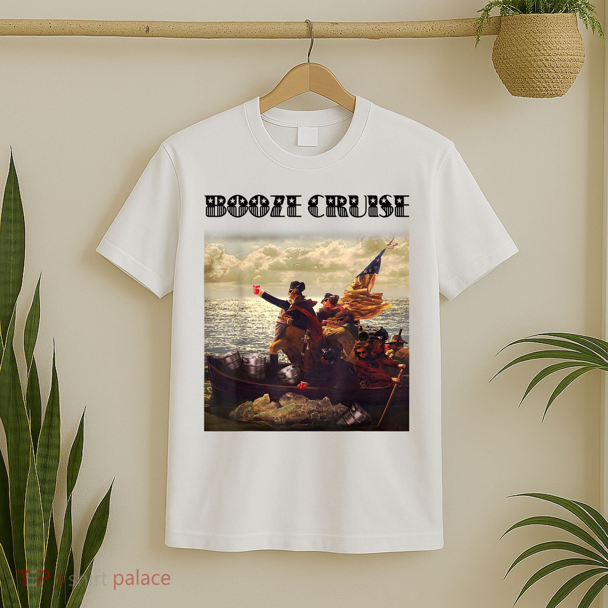 Political Party Booze Cruise Shades & Red Cups Funny T-Shirt