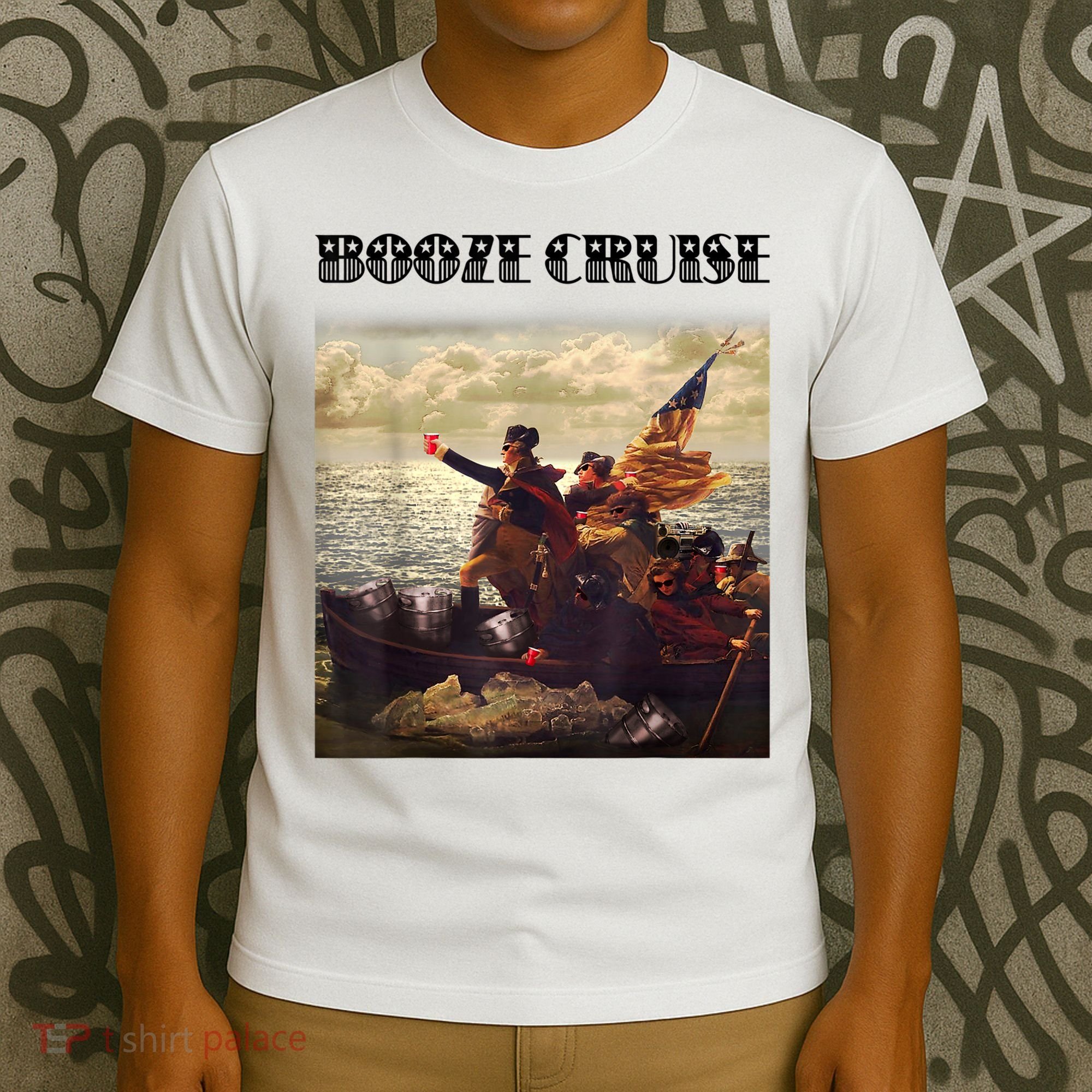 Political Party Booze Cruise Shades & Red Cups Funny T-Shirt