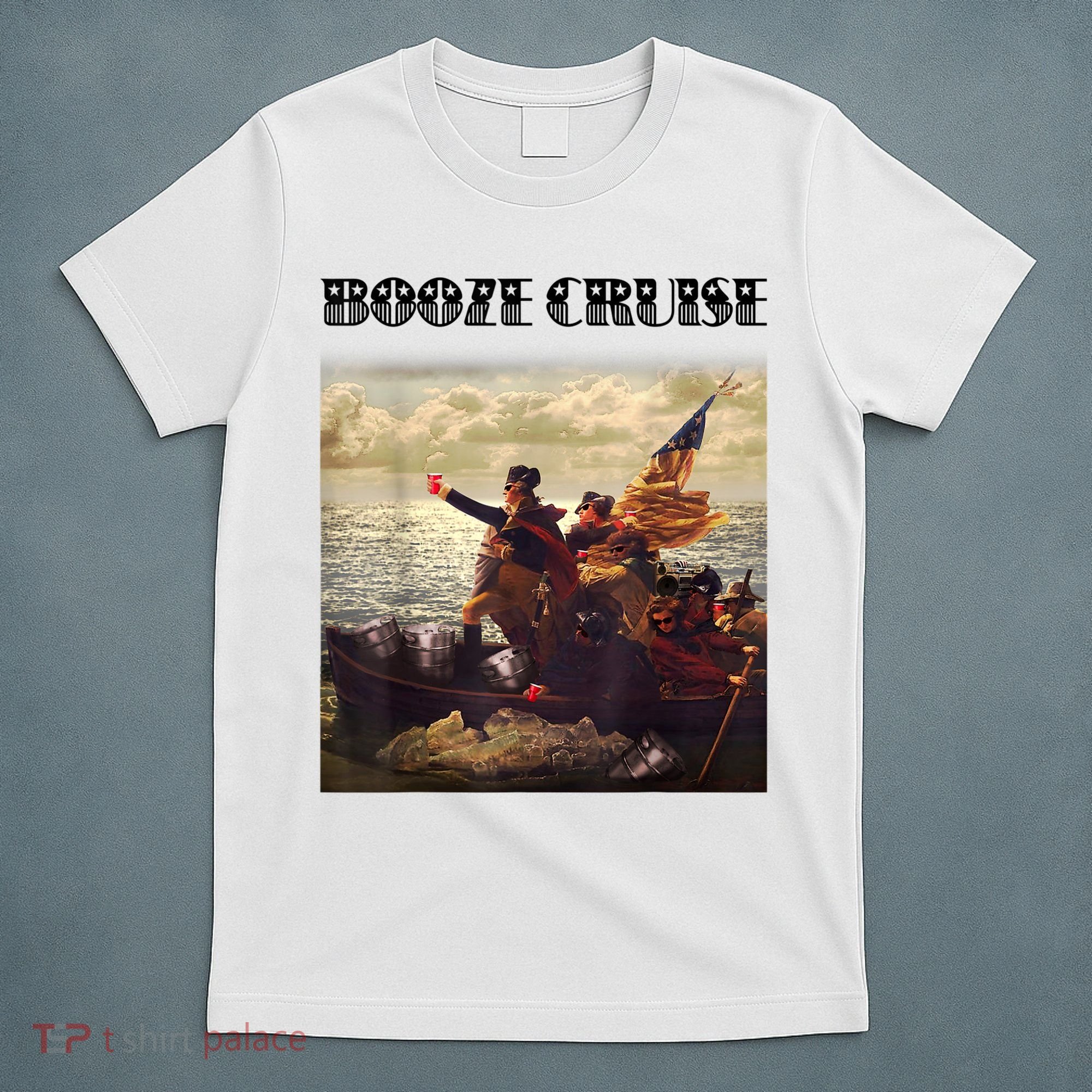 Political Party Booze Cruise Shades & Red Cups Funny T-Shirt