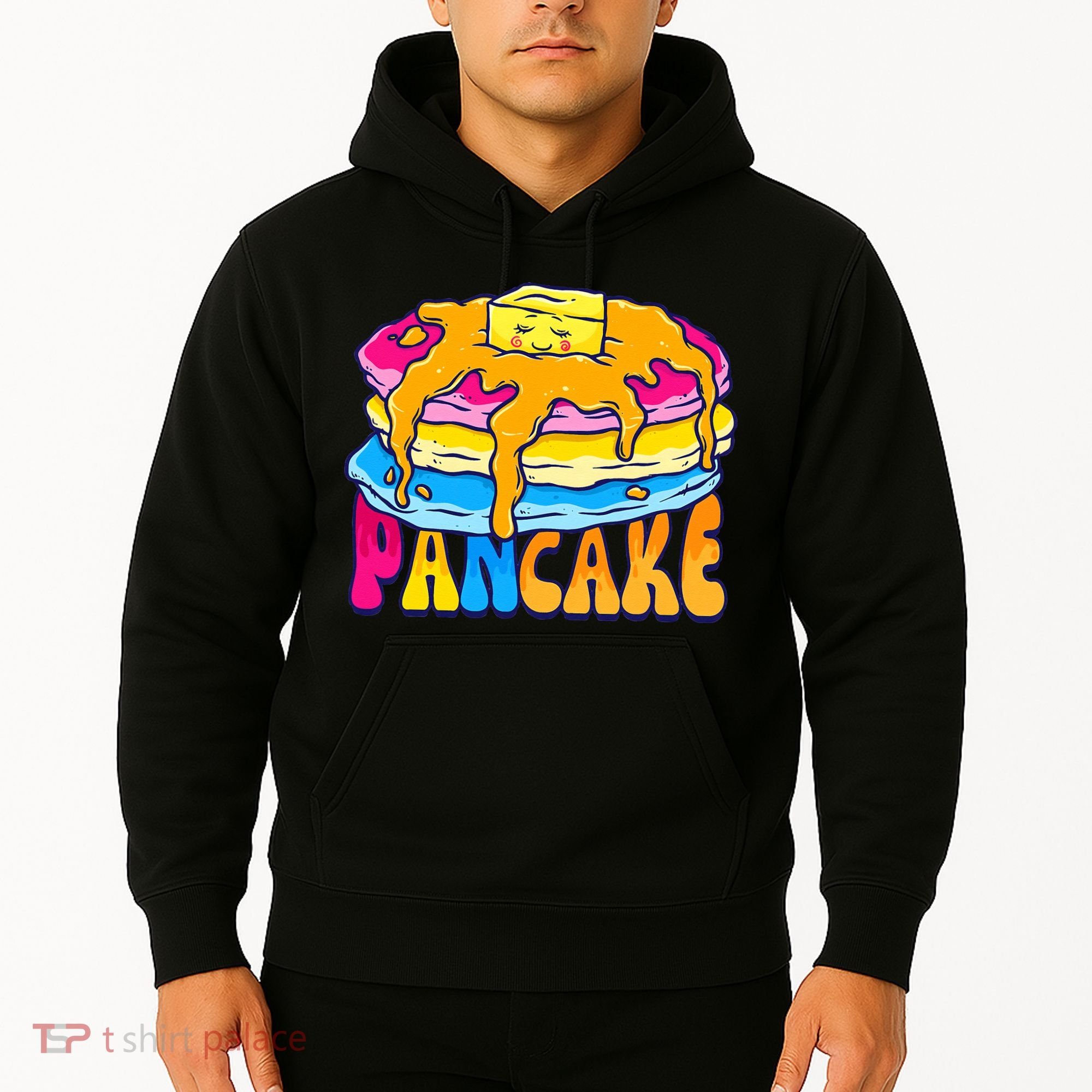 Pansexual Pancake Breakfast Food Pun Pan Pride Flag LGBTQ Hoodie