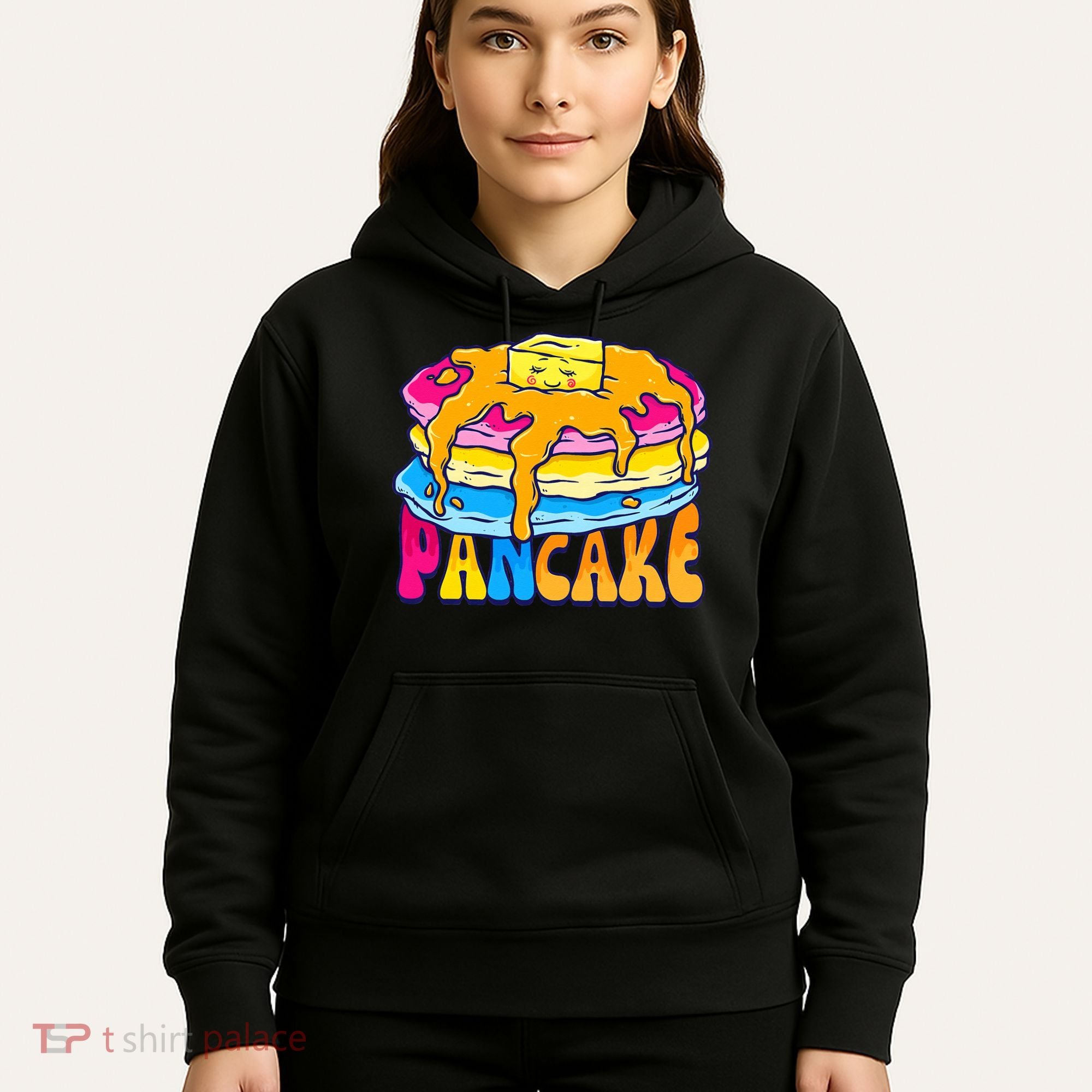 Pansexual Pancake Breakfast Food Pun Pan Pride Flag LGBTQ Hoodie
