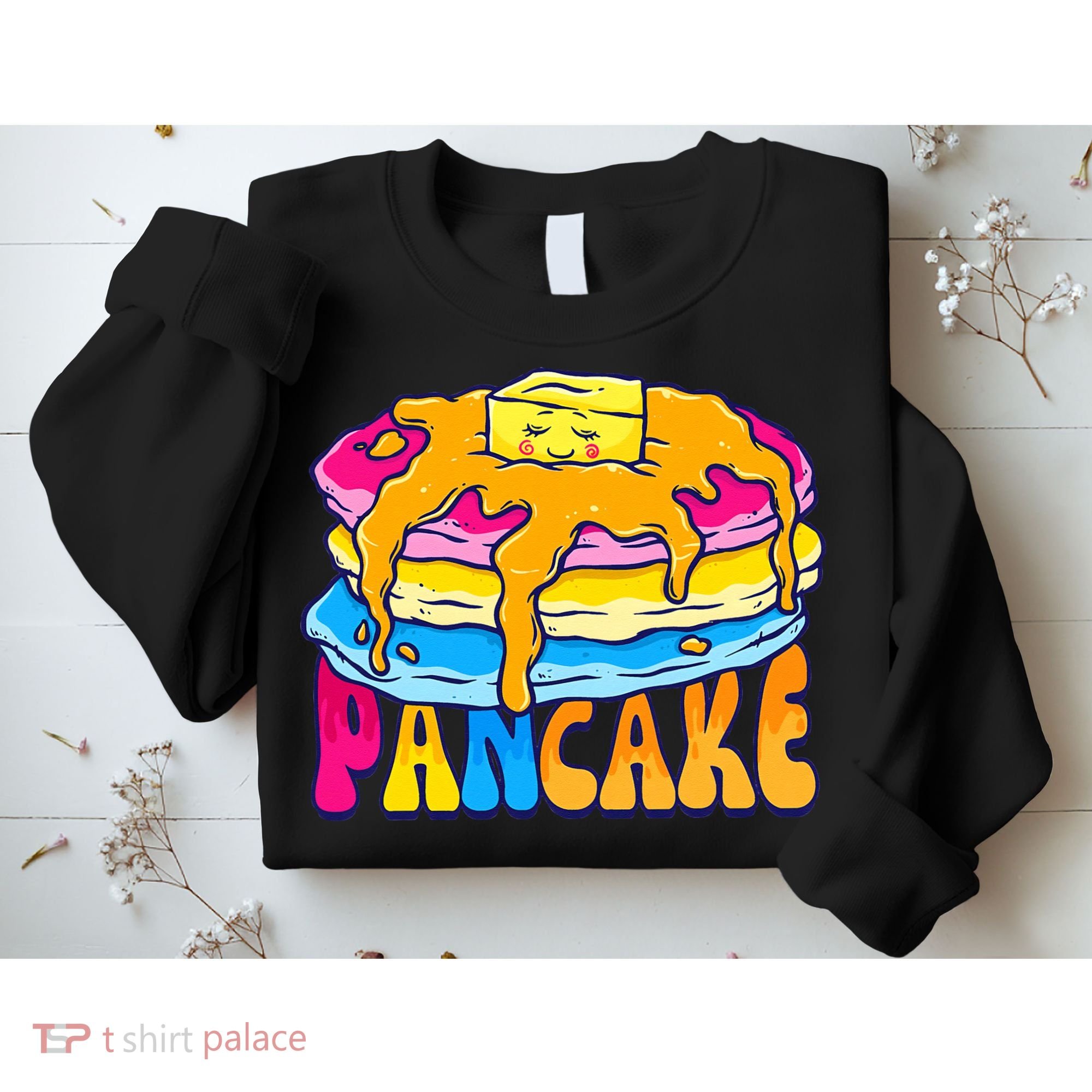 Pansexual Pancake Breakfast Food Pun Pan Pride Flag LGBTQ Sweatshirt