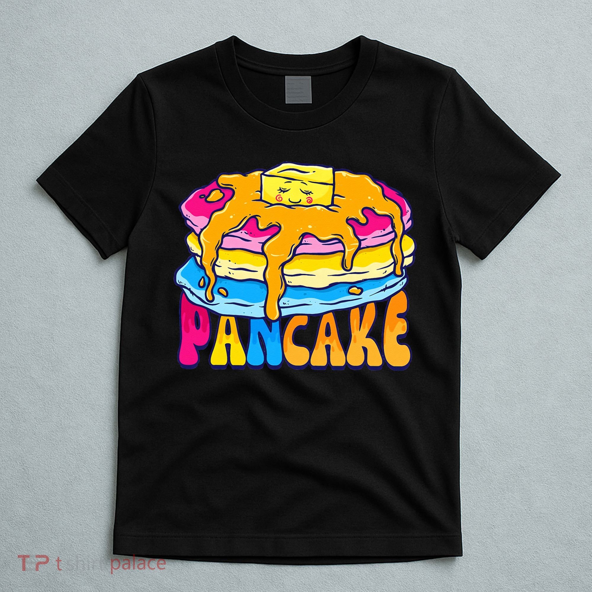 Pansexual Pancake Breakfast Food Pun Pan Pride Flag LGBTQ T-Shirt