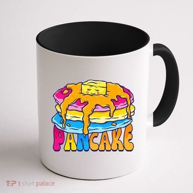 Pansexual Pancake Breakfast Food Pun Pan Pride Flag LGBTQ Coffee Mug back