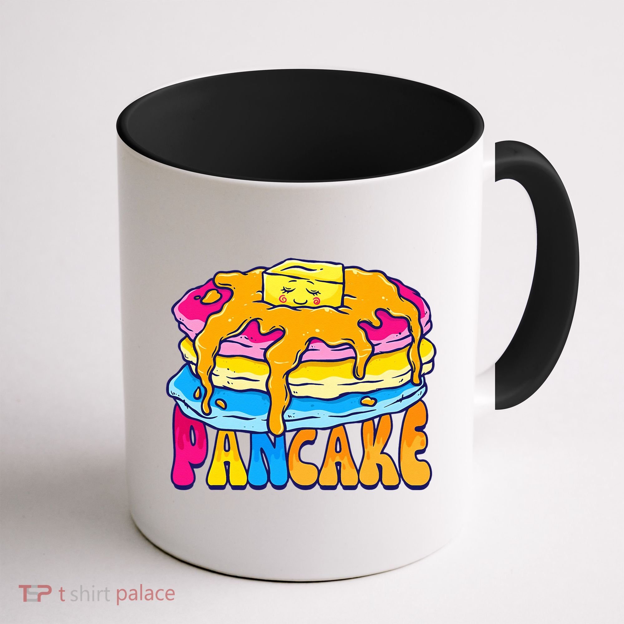 Pansexual Pancake Breakfast Food Pun Pan Pride Flag LGBTQ Coffee Mug