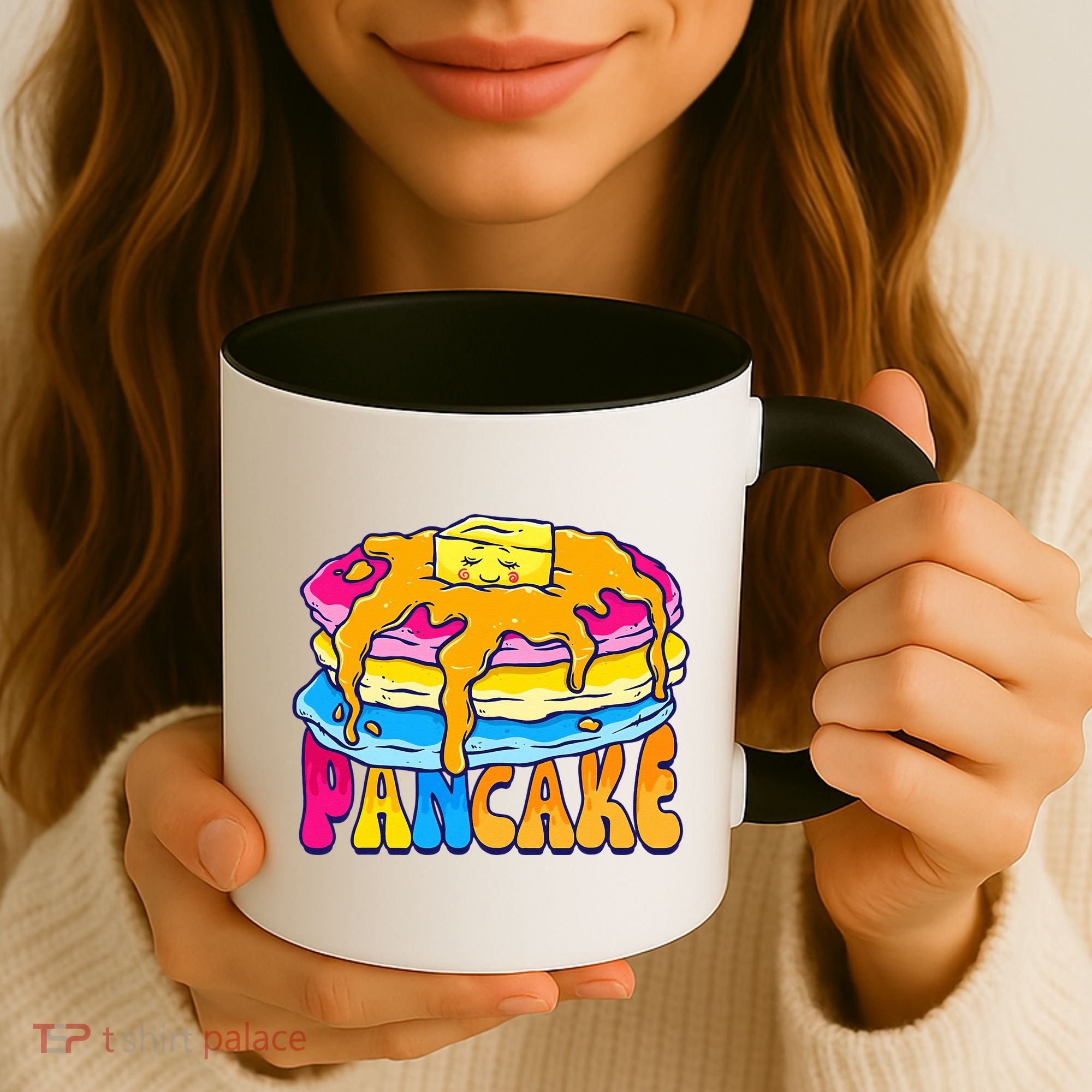 Pansexual Pancake Breakfast Food Pun Pan Pride Flag LGBTQ Coffee Mug