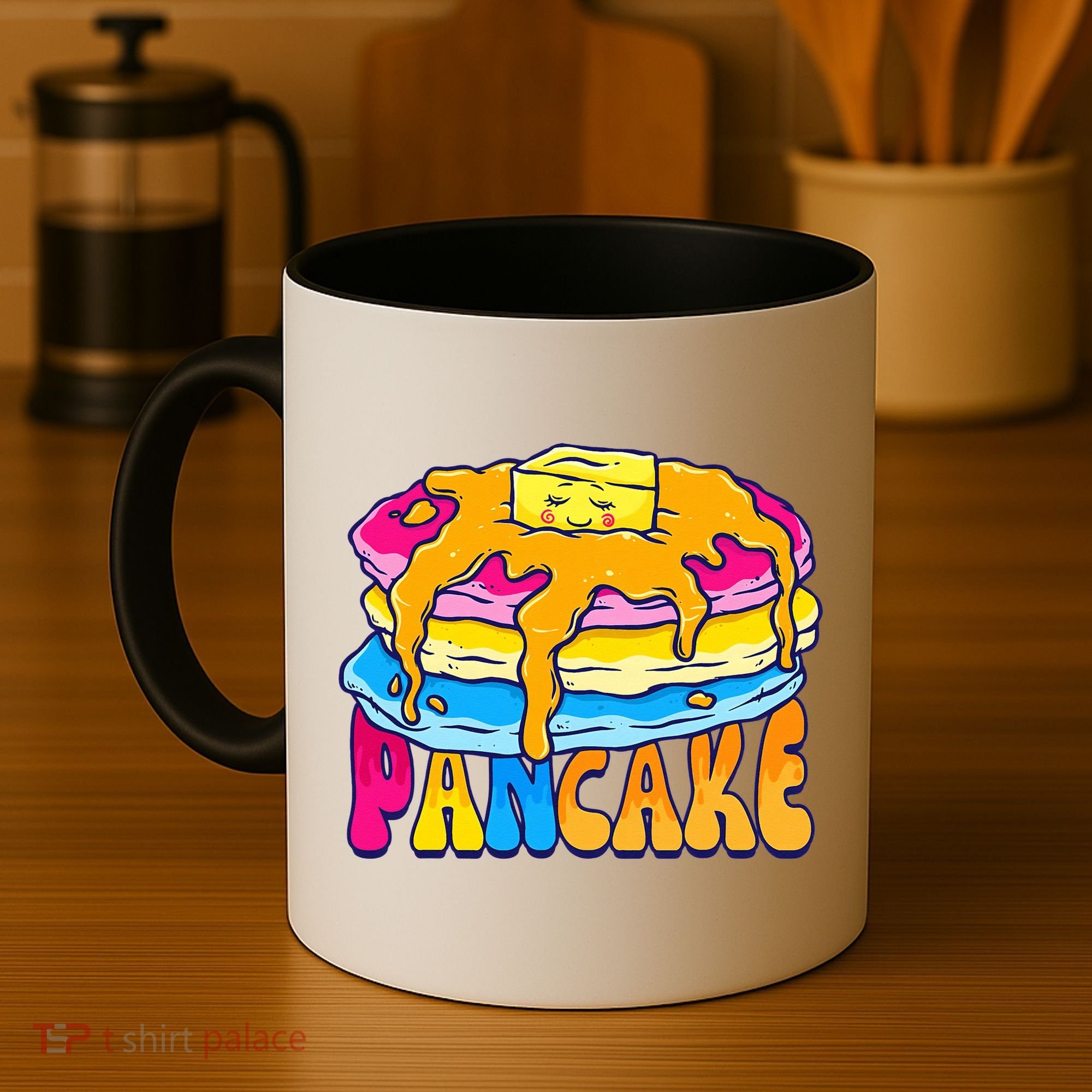 Pansexual Pancake Breakfast Food Pun Pan Pride Flag LGBTQ Coffee Mug