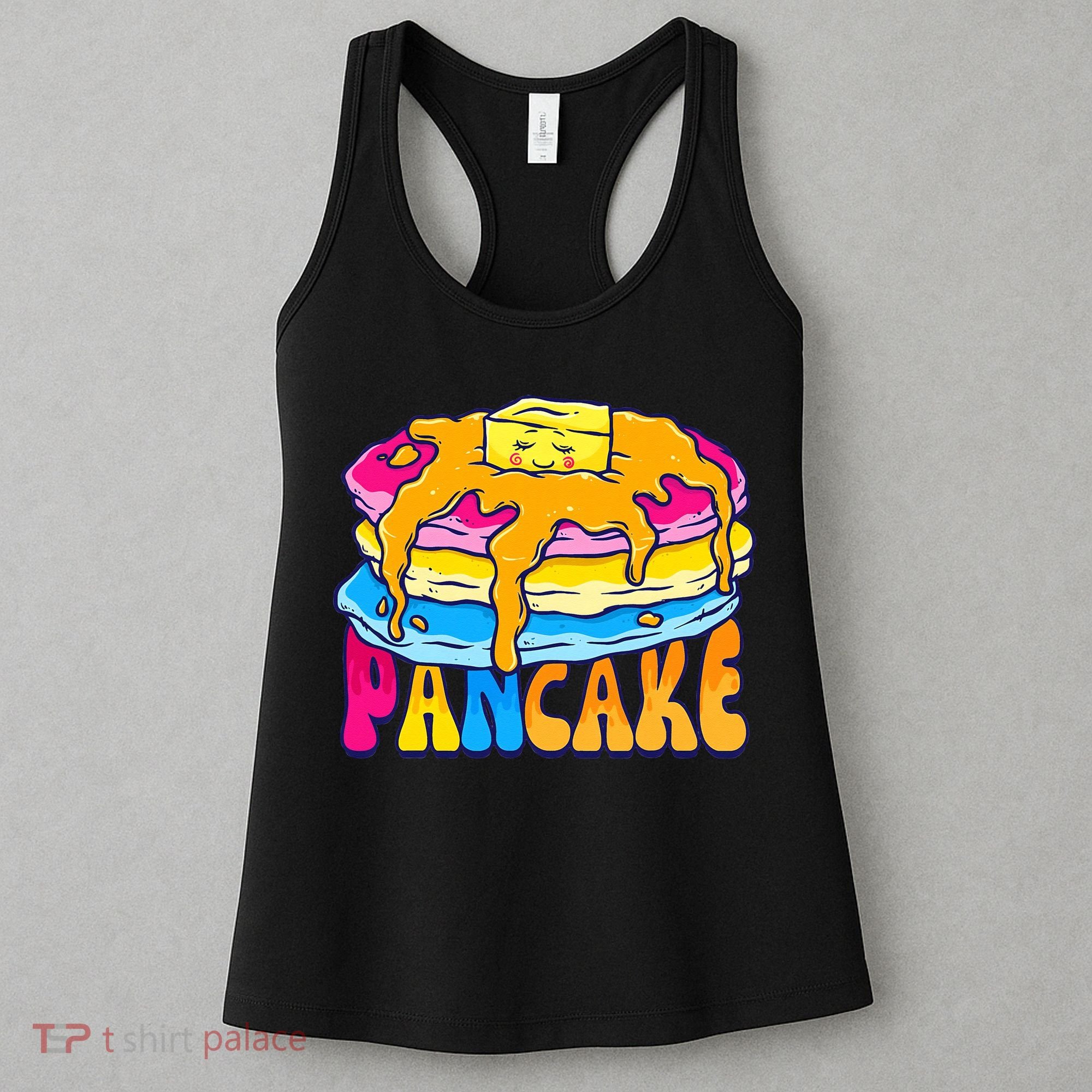 Pansexual Pancake Breakfast Food Pun Pan Pride Flag LGBTQ Women's Tank Top