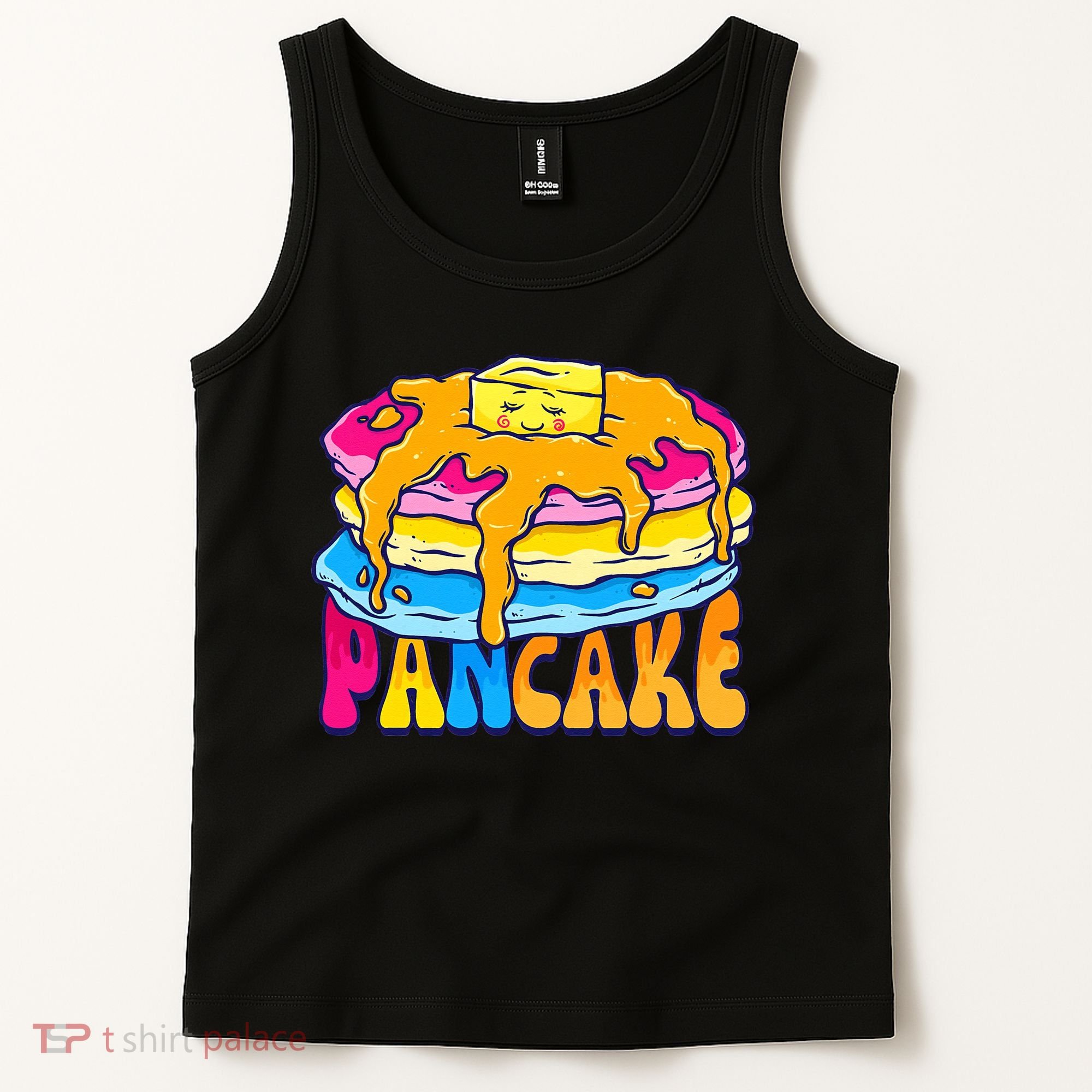 Pansexual Pancake Breakfast Food Pun Pan Pride Flag LGBTQ Tank Top