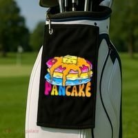 Pansexual Pancake Breakfast Food Pun Pan Pride Flag LGBTQ Golf Towel thumb 2