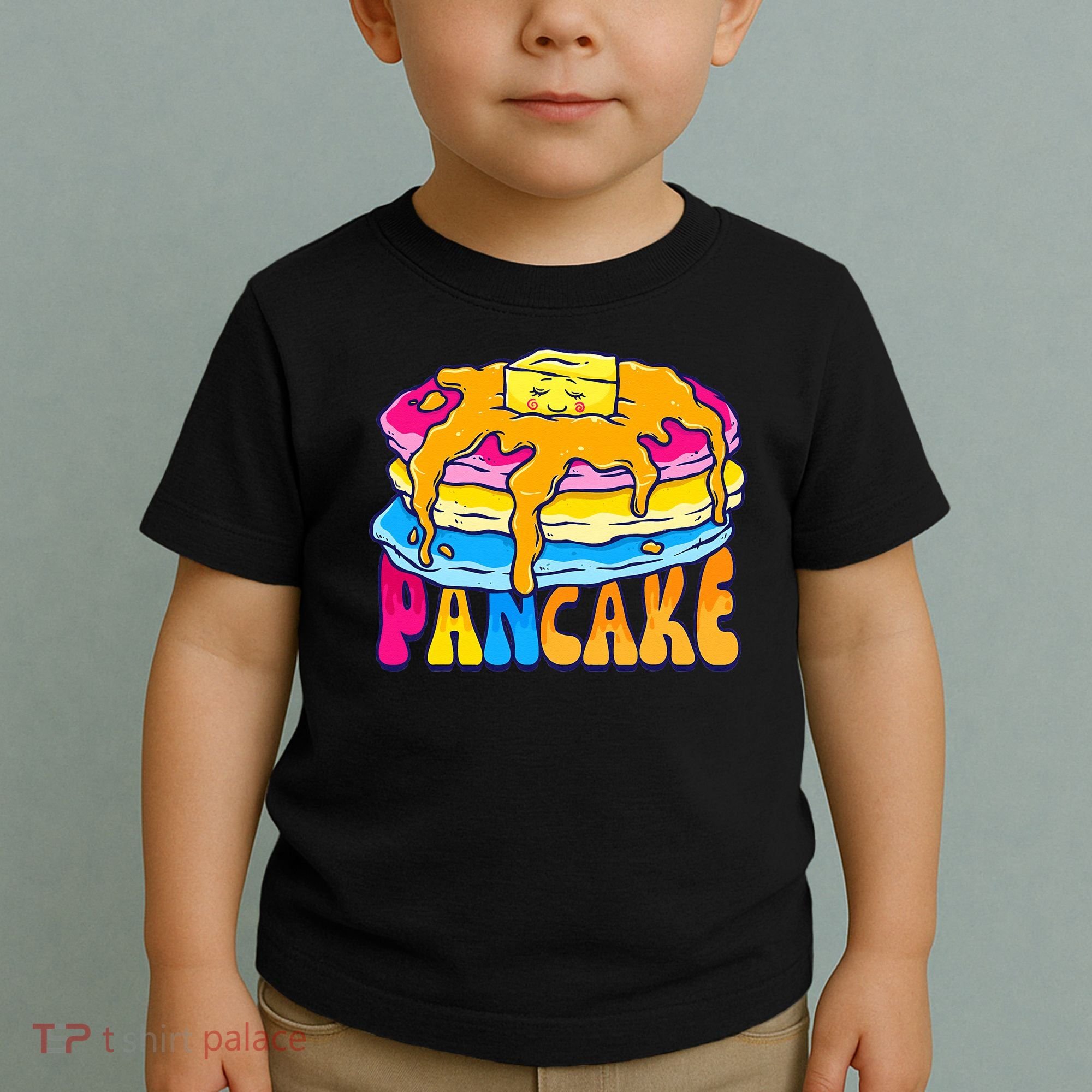 Pansexual Pancake Breakfast Food Pun Pan Pride Flag LGBTQ Toddler T-Shirt