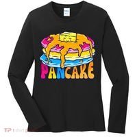 Pansexual Pancake Breakfast Food Pun Pan Pride Flag LGBTQ Women's Long Sleeve Shirt thumb 0
