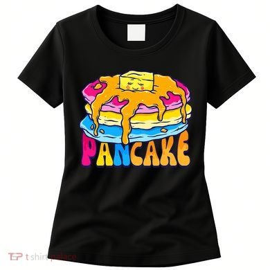 Pansexual Pancake Breakfast Food Pun Pan Pride Flag LGBTQ Women's T-Shirt