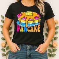 Pansexual Pancake Breakfast Food Pun Pan Pride Flag LGBTQ Women's T-Shirt thumb 2