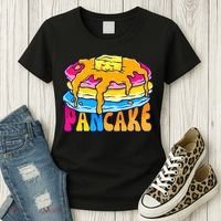 Pansexual Pancake Breakfast Food Pun Pan Pride Flag LGBTQ Women's T-Shirt thumb 3