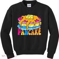 Pansexual Pancake Breakfast Food Pun Pan Pride Flag LGBTQ Kids Sweatshirt thumb 0
