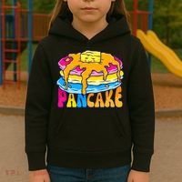Pansexual Pancake Breakfast Food Pun Pan Pride Flag LGBTQ Kids Hoodie thumb 3