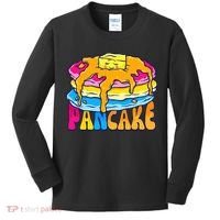 Pansexual Pancake Breakfast Food Pun Pan Pride Flag LGBTQ Kids Long Sleeve Shirt thumb 0