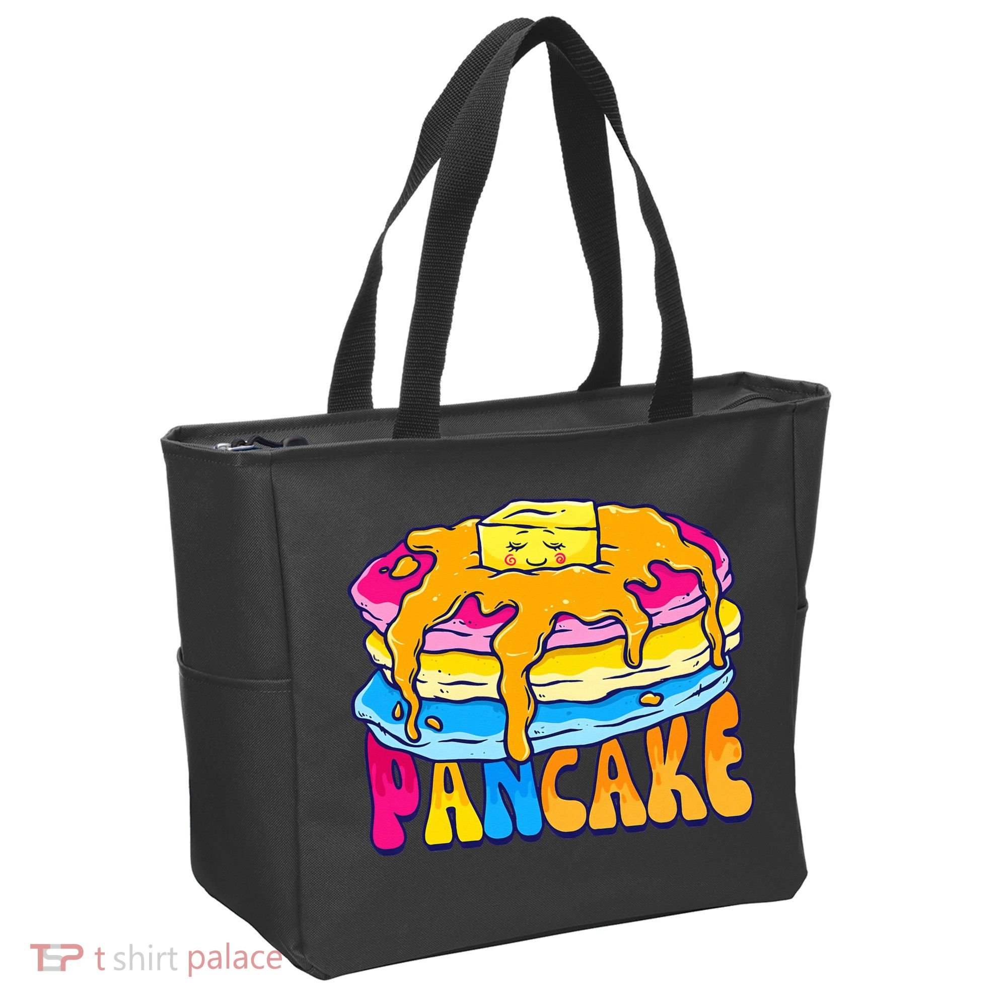 Pansexual Pancake Breakfast Food Pun Pan Pride Flag LGBTQ Tote Bag