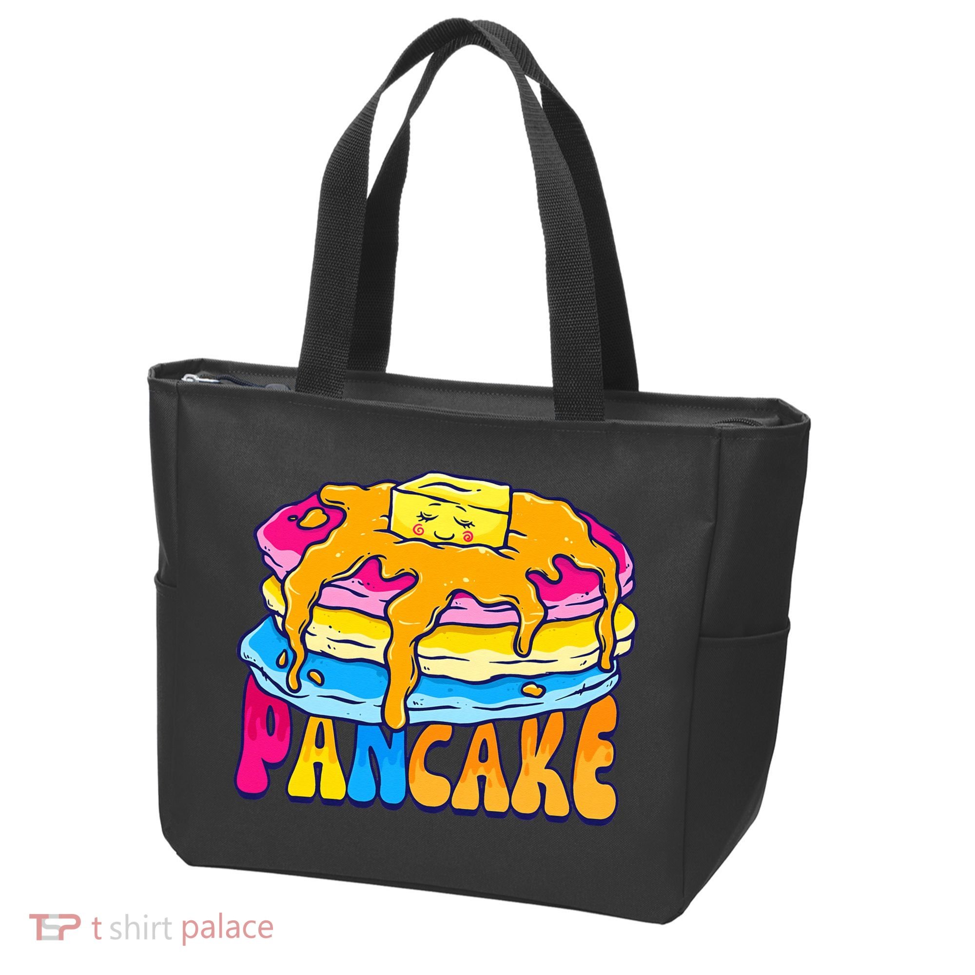 Pansexual Pancake Breakfast Food Pun Pan Pride Flag LGBTQ Tote Bag