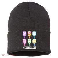 Pickleballer Pickle Baller Funny Cute Pickleball Sustainable Knit Beanie thumb 0