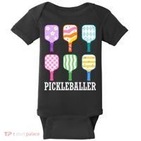 Pickleballer Pickle Baller Funny Cute Pickleball Baby Bodysuit thumb 0