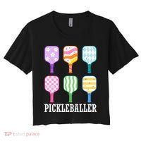 Pickleballer Pickle Baller Funny Cute Pickleball Women's Crop Top Tee thumb 0