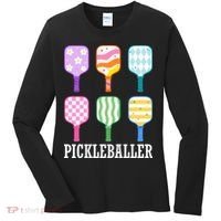 Pickleballer Pickle Baller Funny Cute Pickleball Women's Long Sleeve Shirt thumb 0