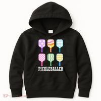 Pickleballer Pickle Baller Funny Cute Pickleball Kids Hoodie thumb 0