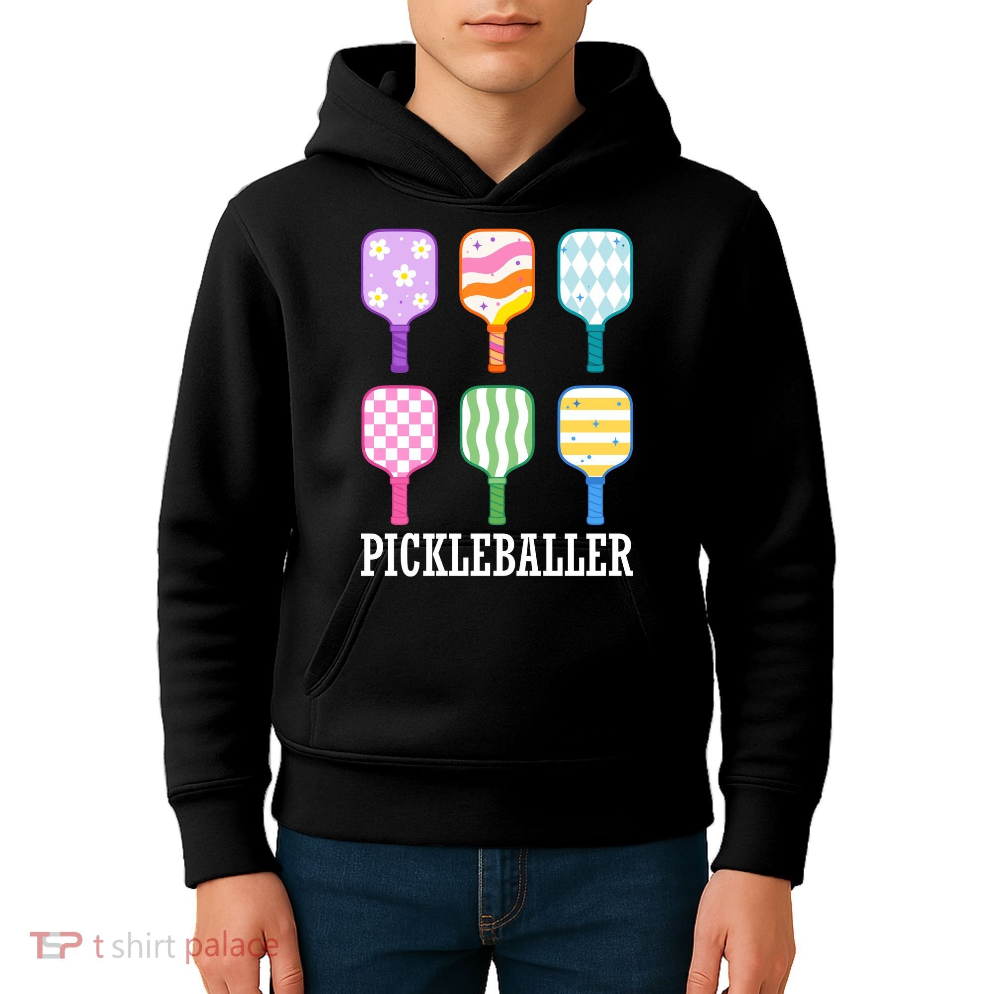 Pickleballer Pickle Baller Funny Cute Pickleball Kids Hoodie