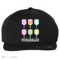 Pickleballer Pickle Baller Funny Cute Pickleball Wool Snapback Cap thumb 0