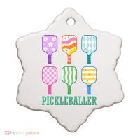 Pickleballer Pickle Baller Funny Cute Pickleball Ceramic Ornament thumb 0