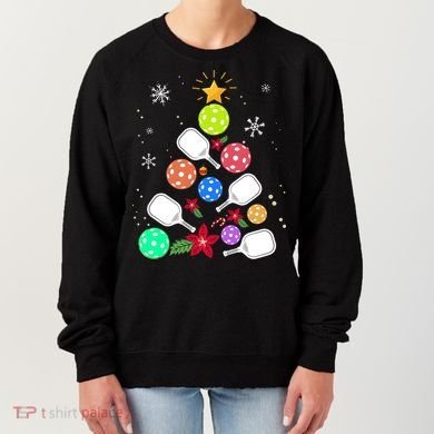 Pickleball Pickle Ball Christmas Tree Women's Sweatshirt