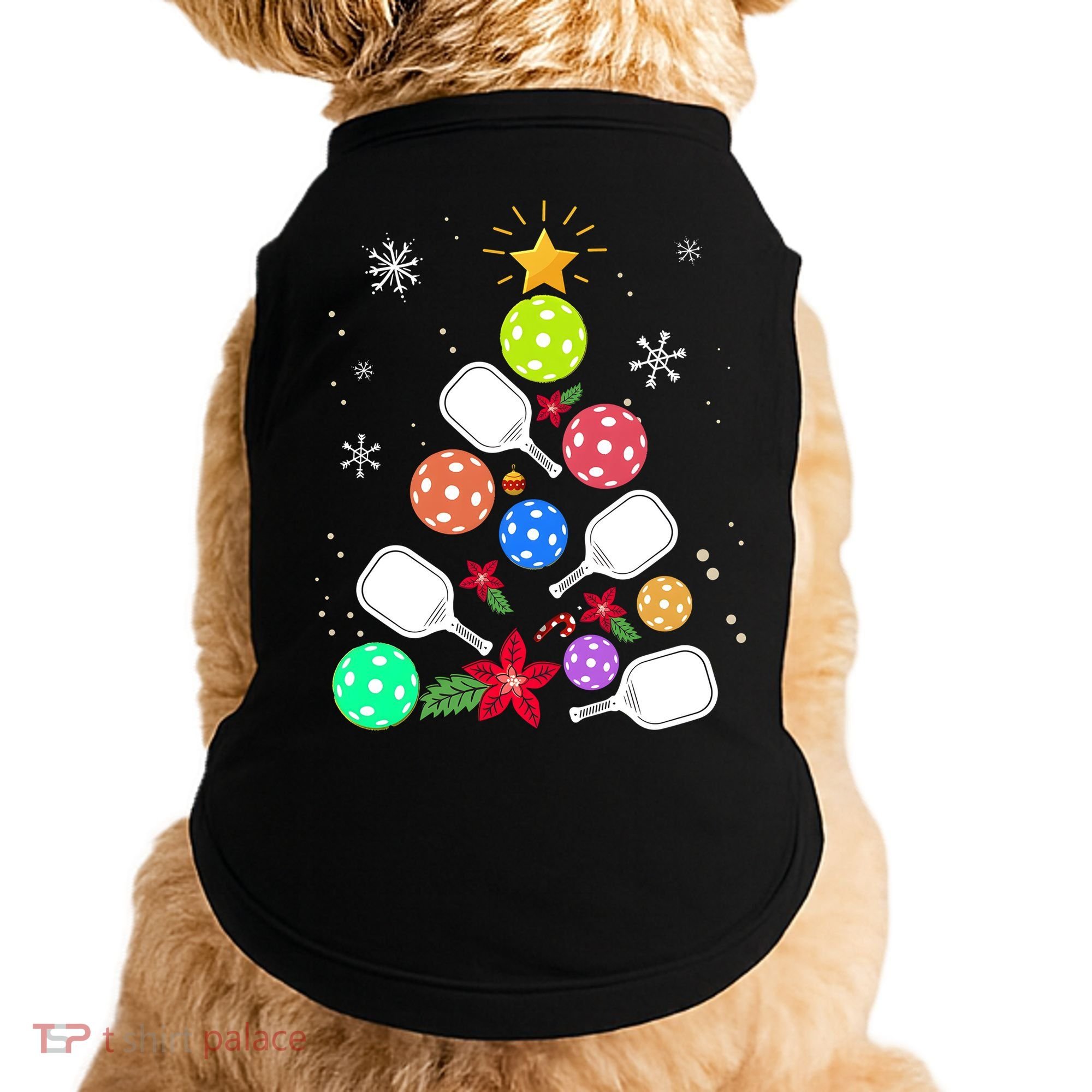 Pickleball Pickle Ball Christmas Tree Doggie Tank